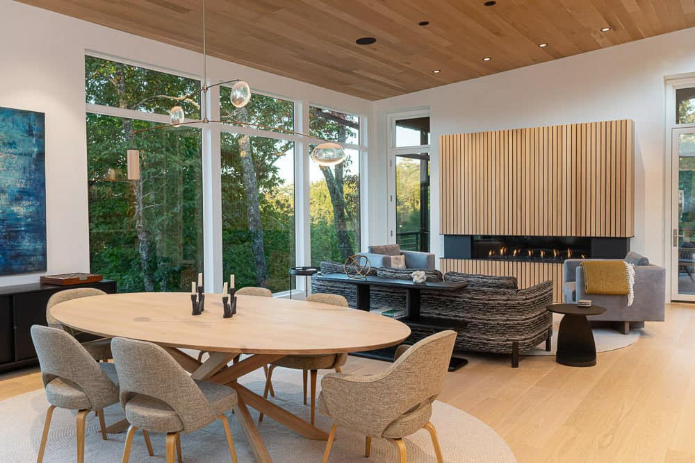 modern dining and living room