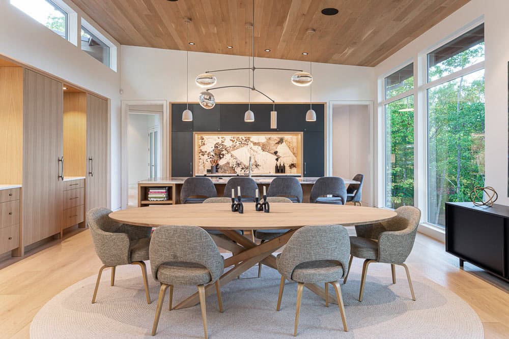 modern dining and living room