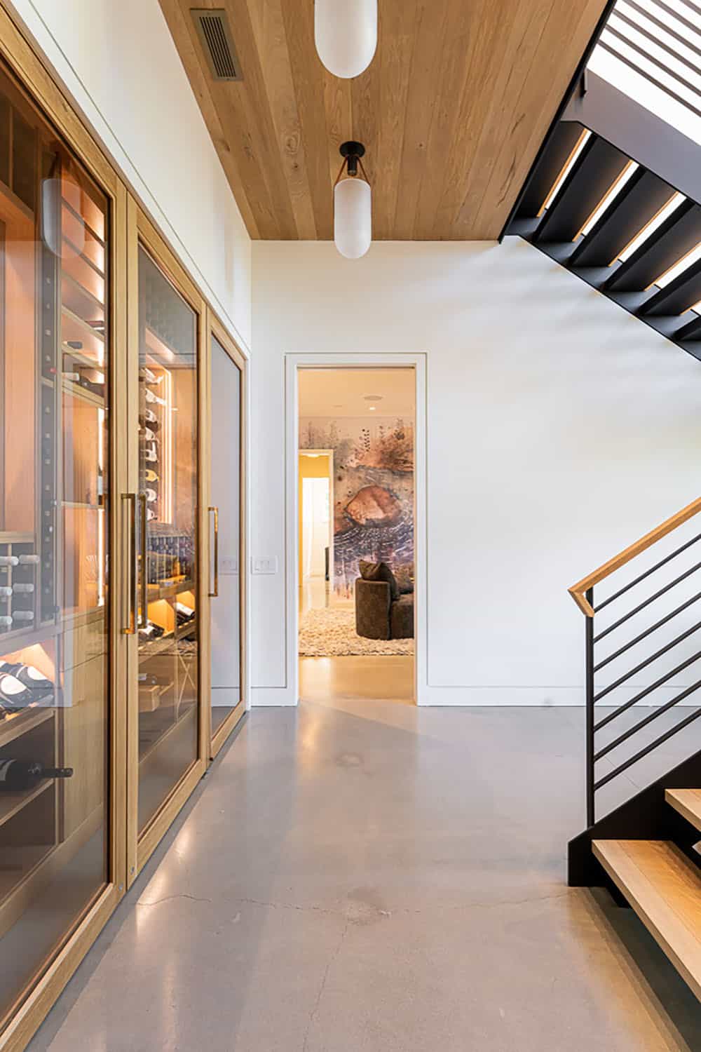 modern basement level hallway