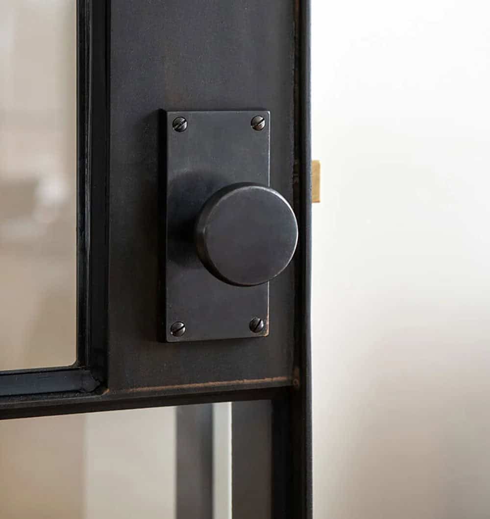 modern rustic family room door detail