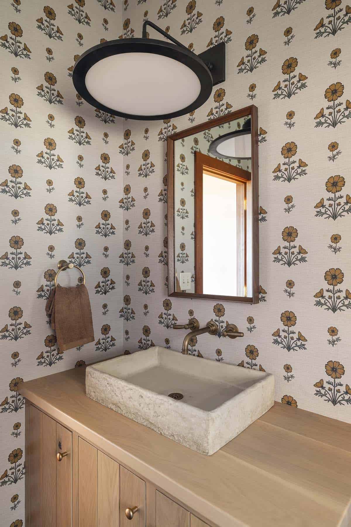 modern rustic powder room