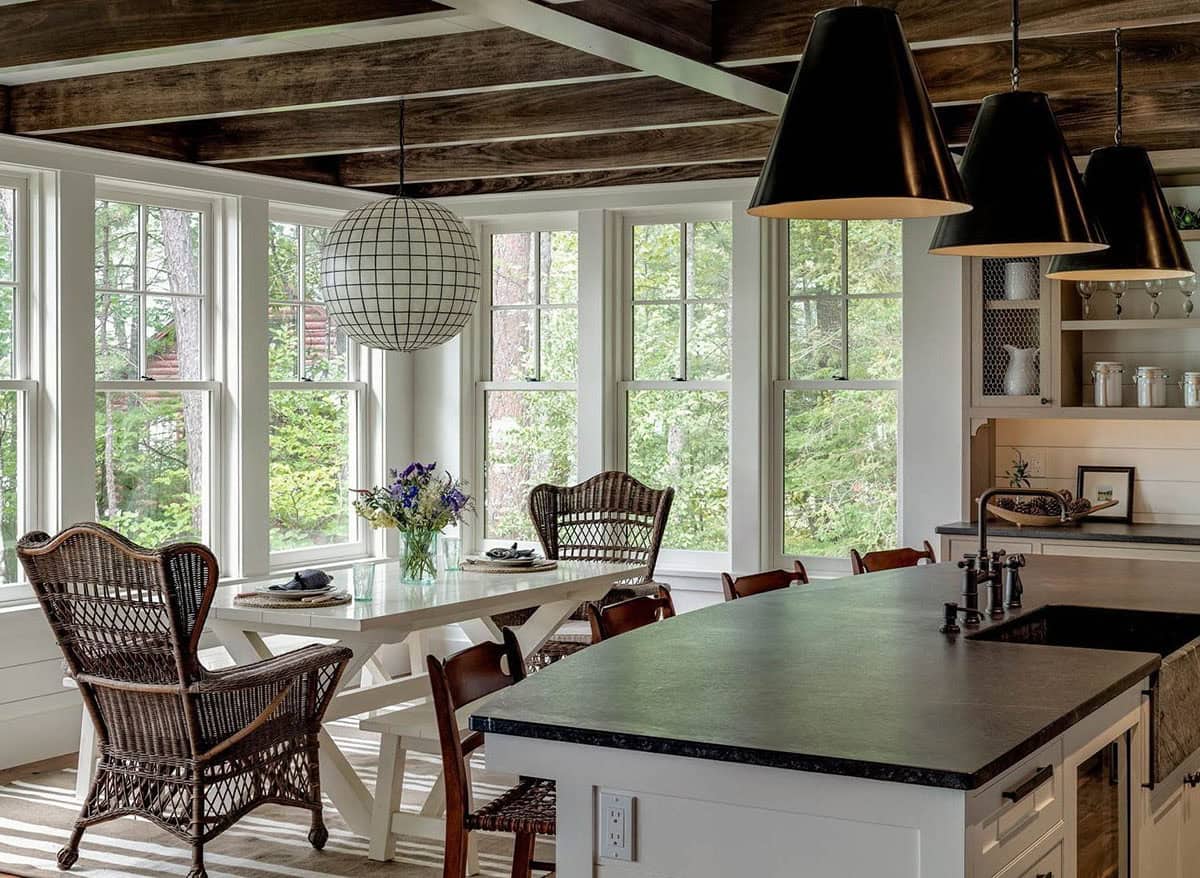 Craftsman style kitchen and dining room