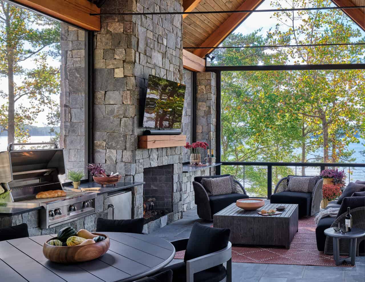 contemporary covered porch