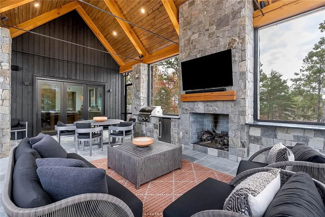 contemporary covered porch