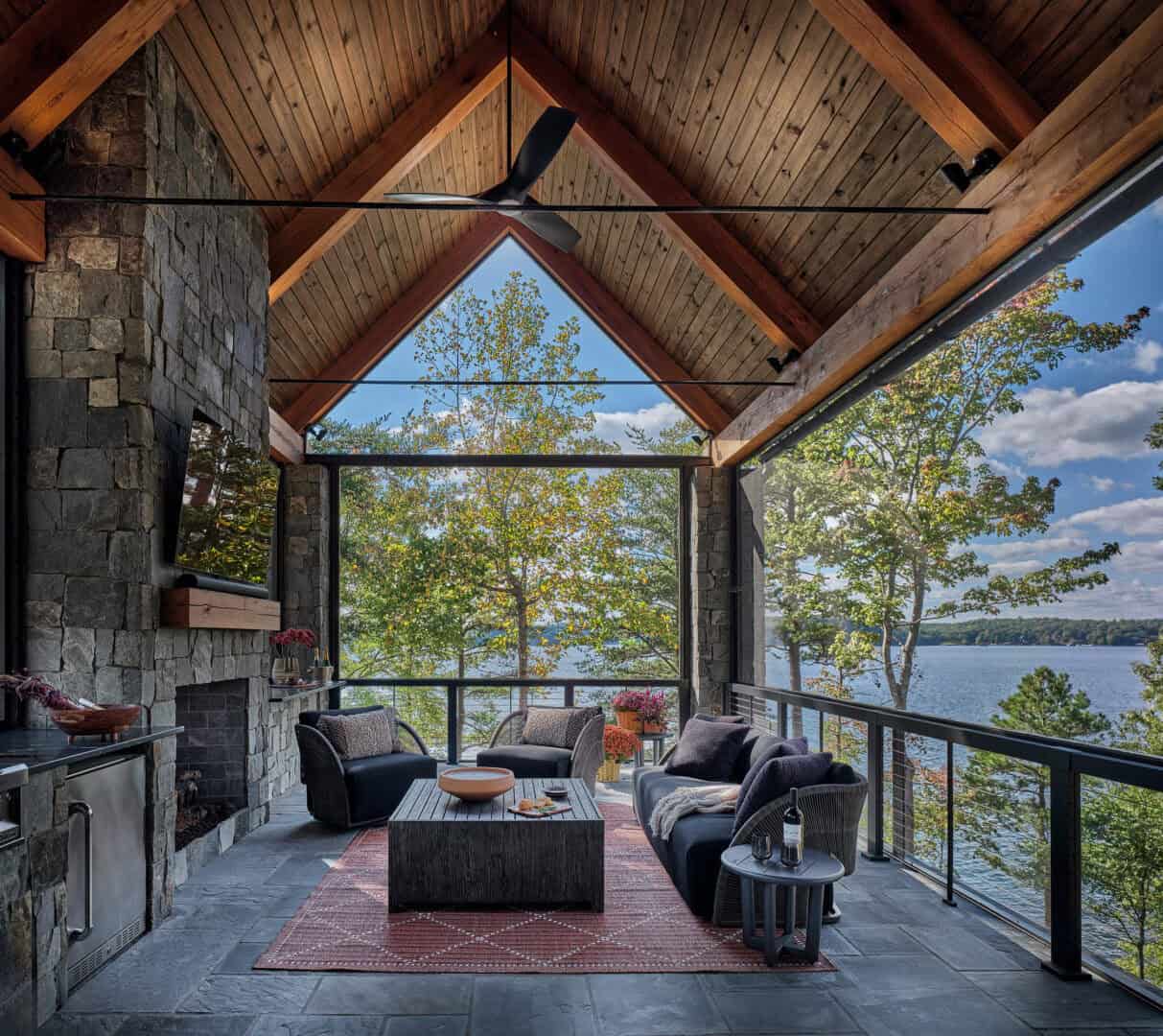 contemporary covered porch