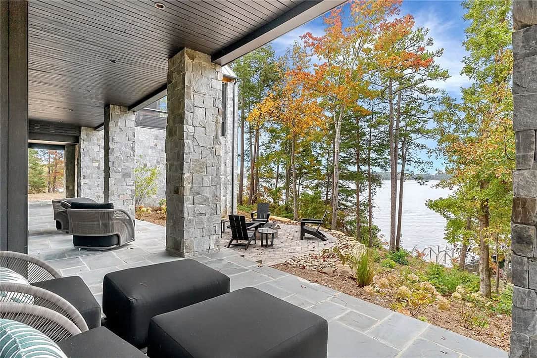 lake house exterior covered patio