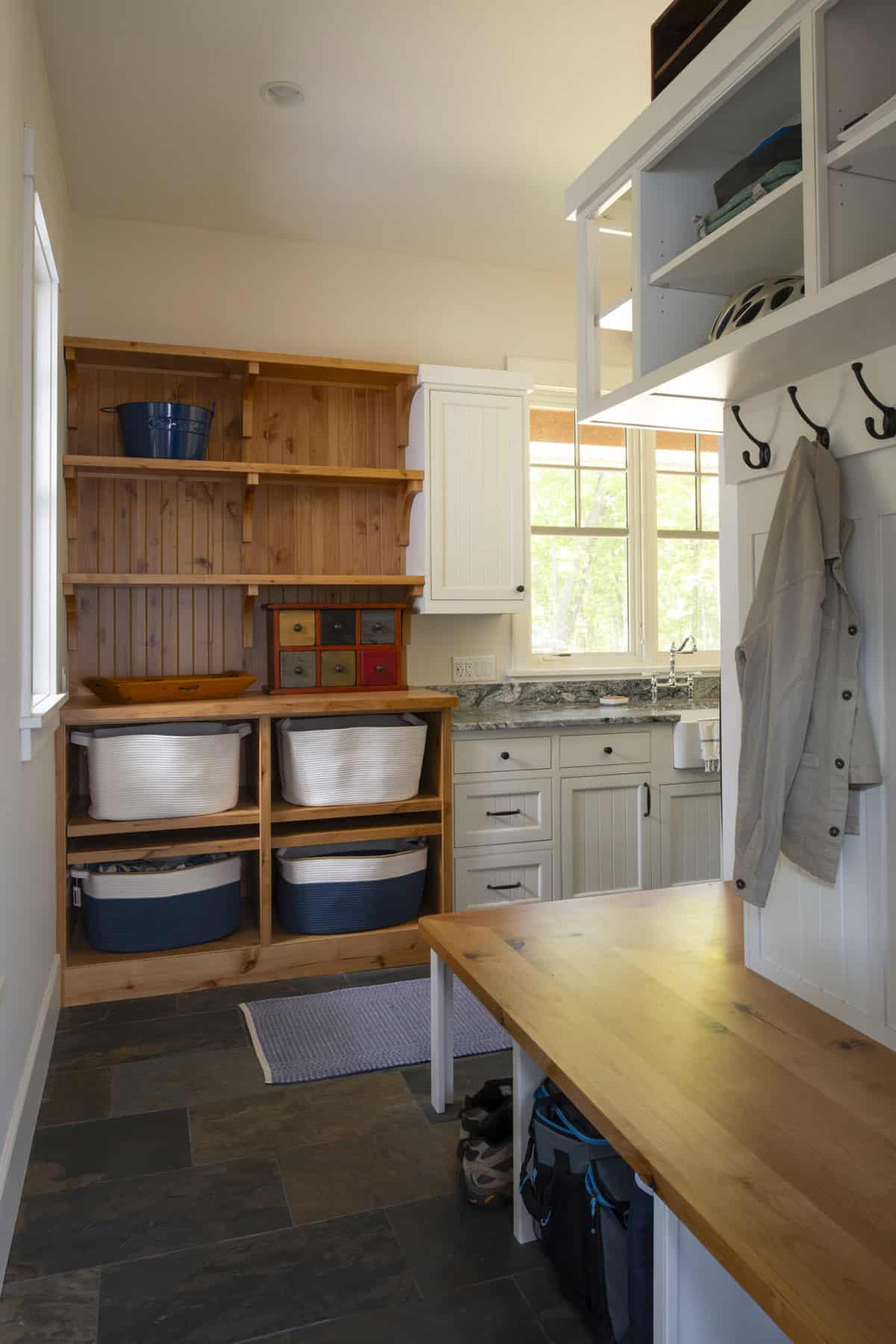 rustic mudroom