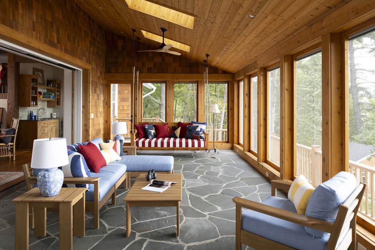 rustic screened porch