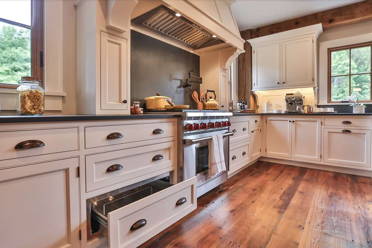 farmhouse style kitchen range wall