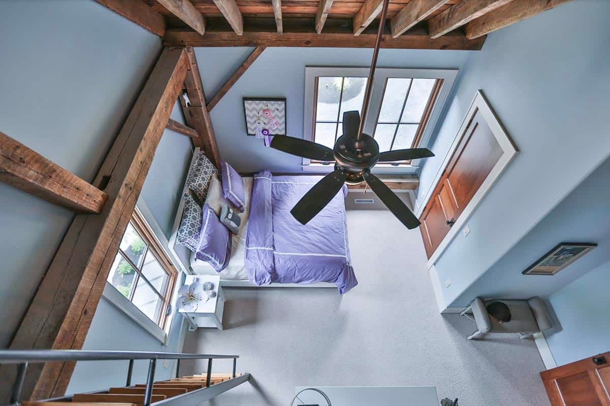 farmhouse style bedroom overhead view