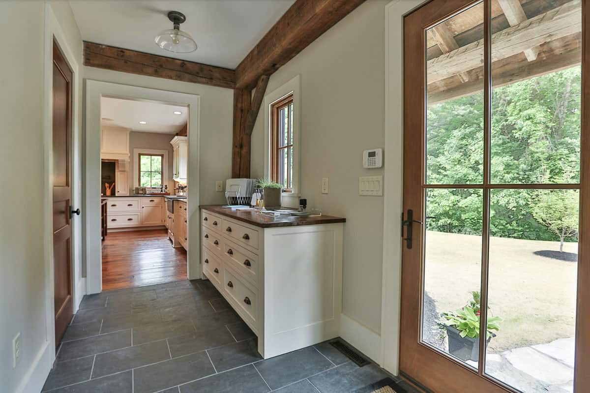 farmhouse style hallway off the kitchen