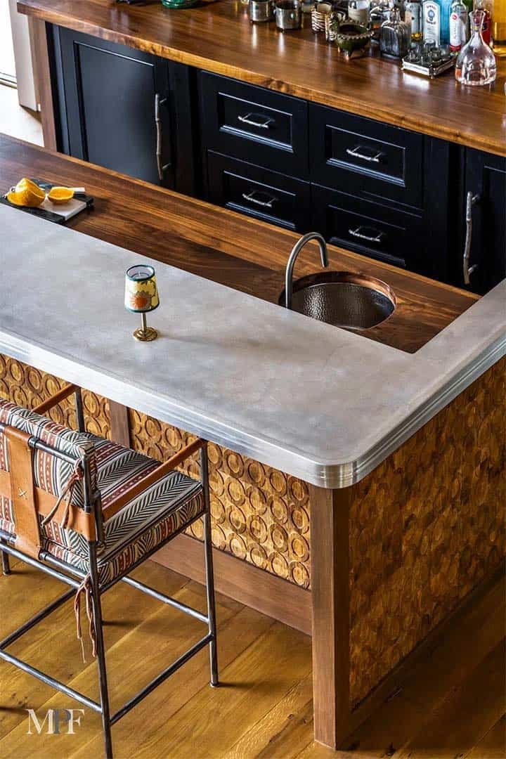 modern rustic home bar