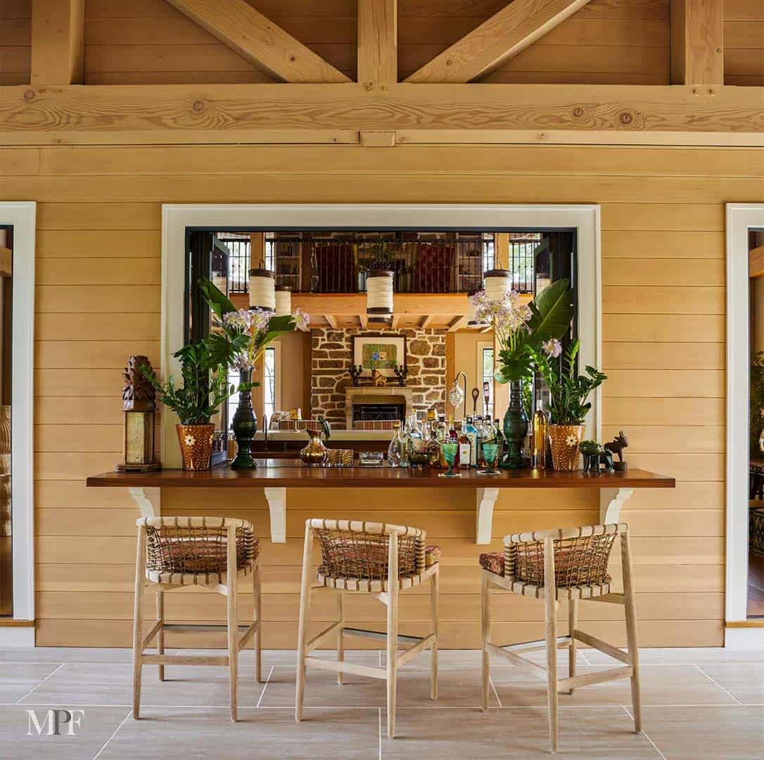 modern rustic home bar
