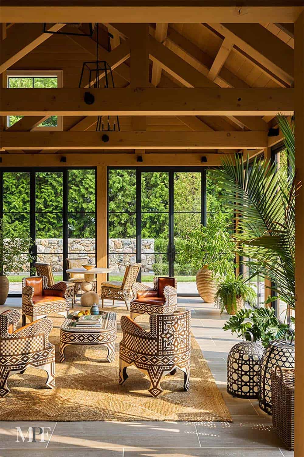 modern rustic sunroom