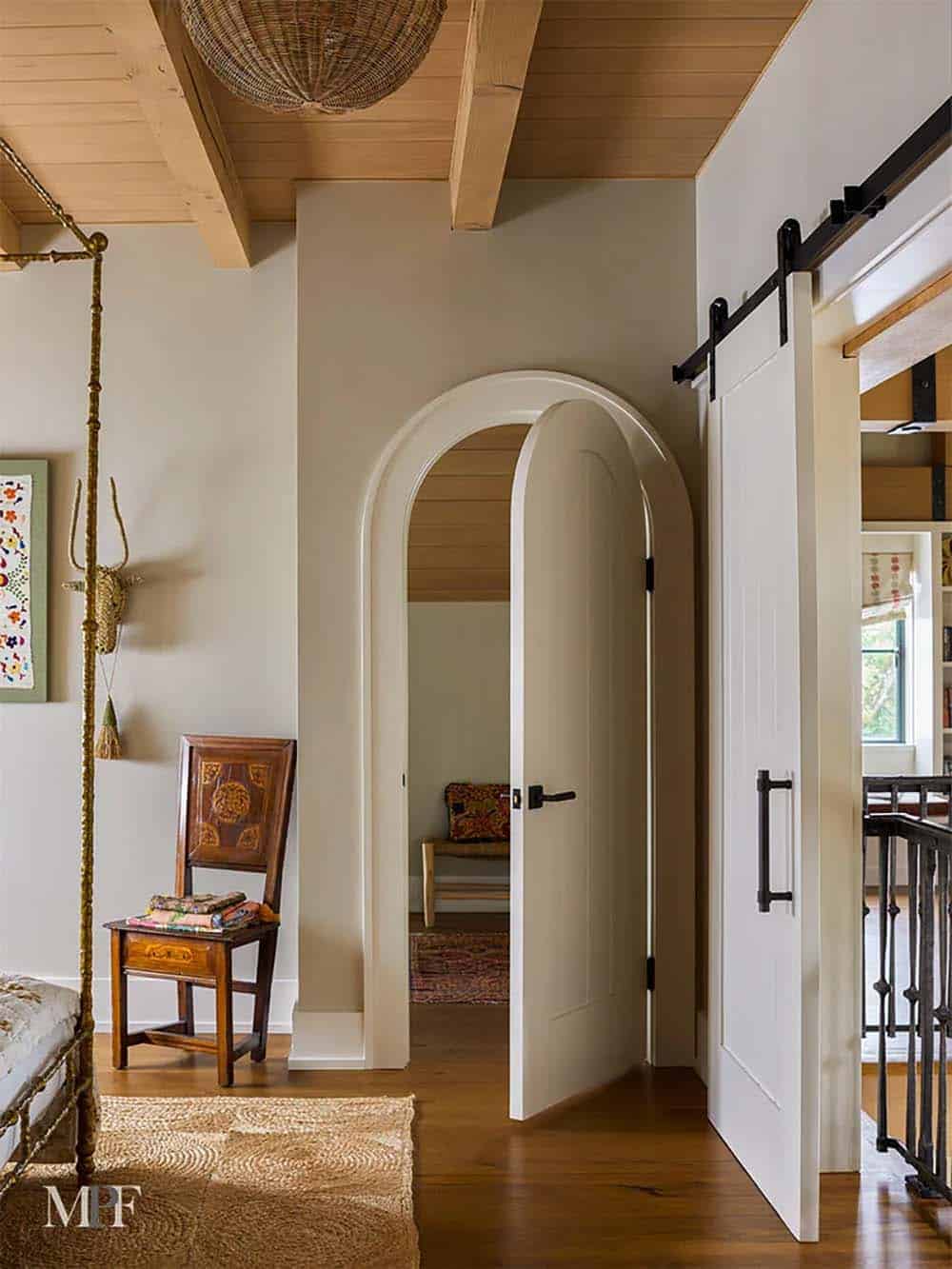 modern rustic bedroom entry