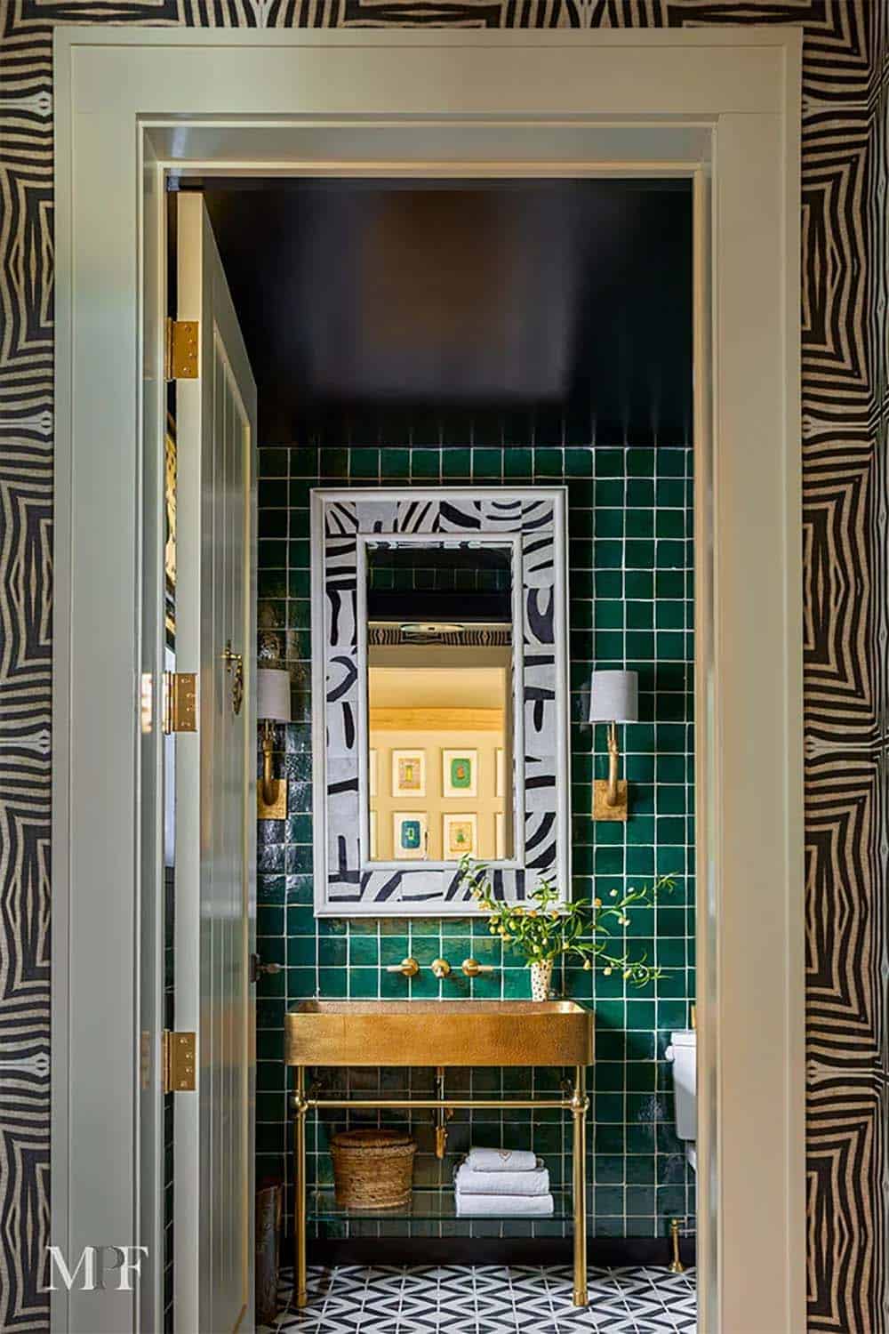 modern rustic powder room