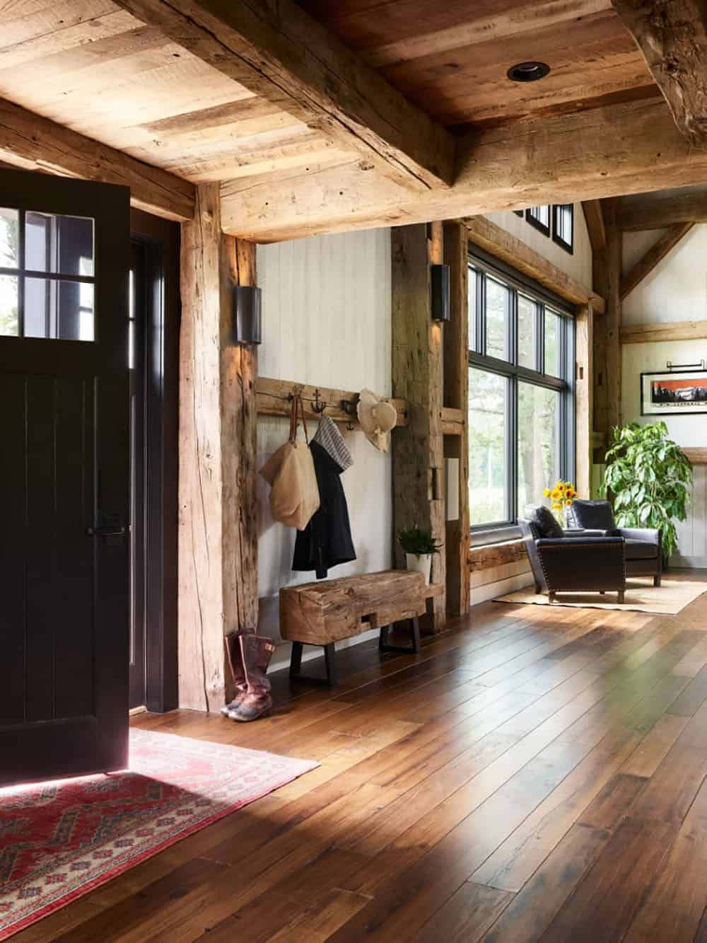 rustic modern barn house entry