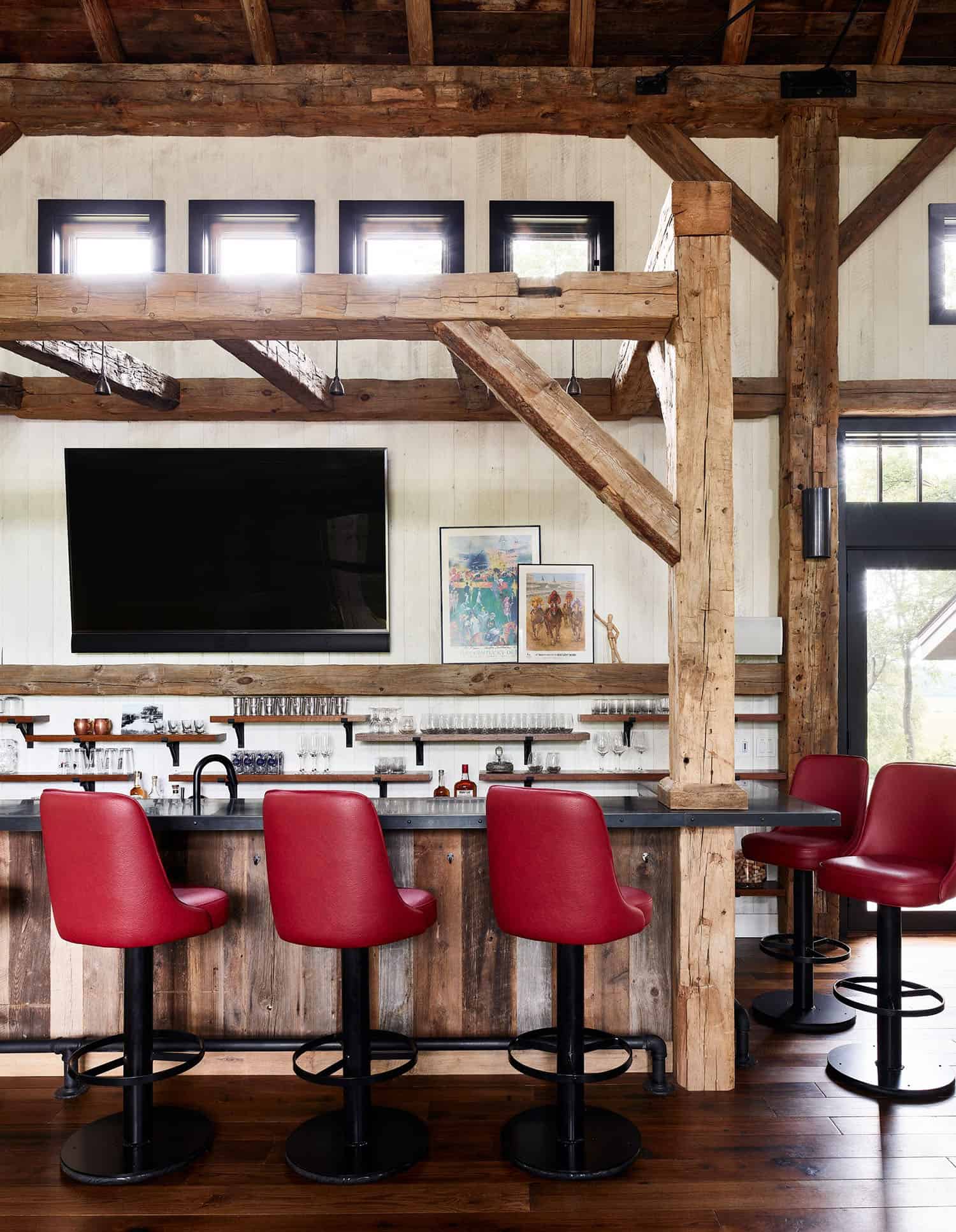 modern rustic home bar