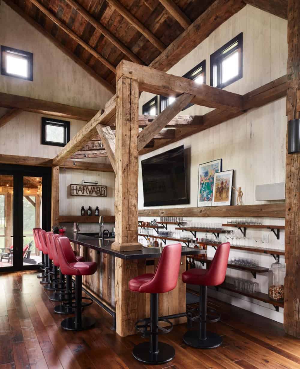 modern rustic home bar