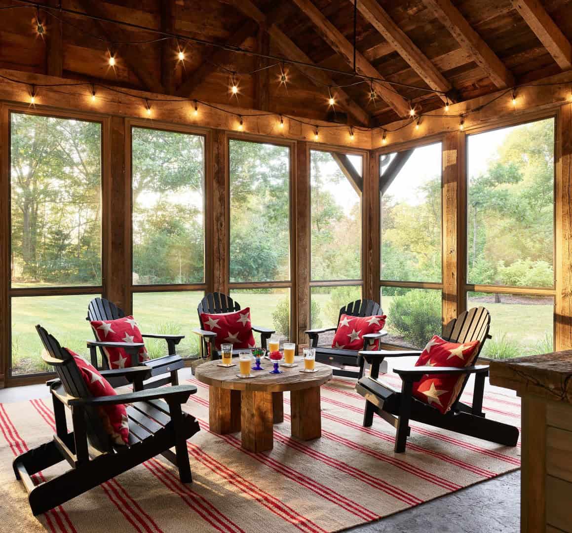 modern rustic screened porch