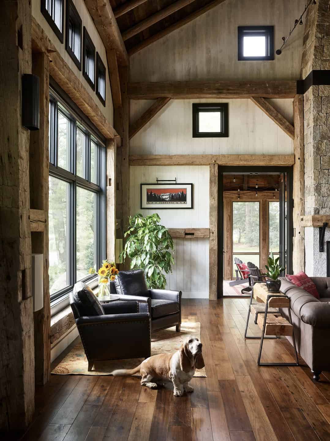 rustic modern barn house entry