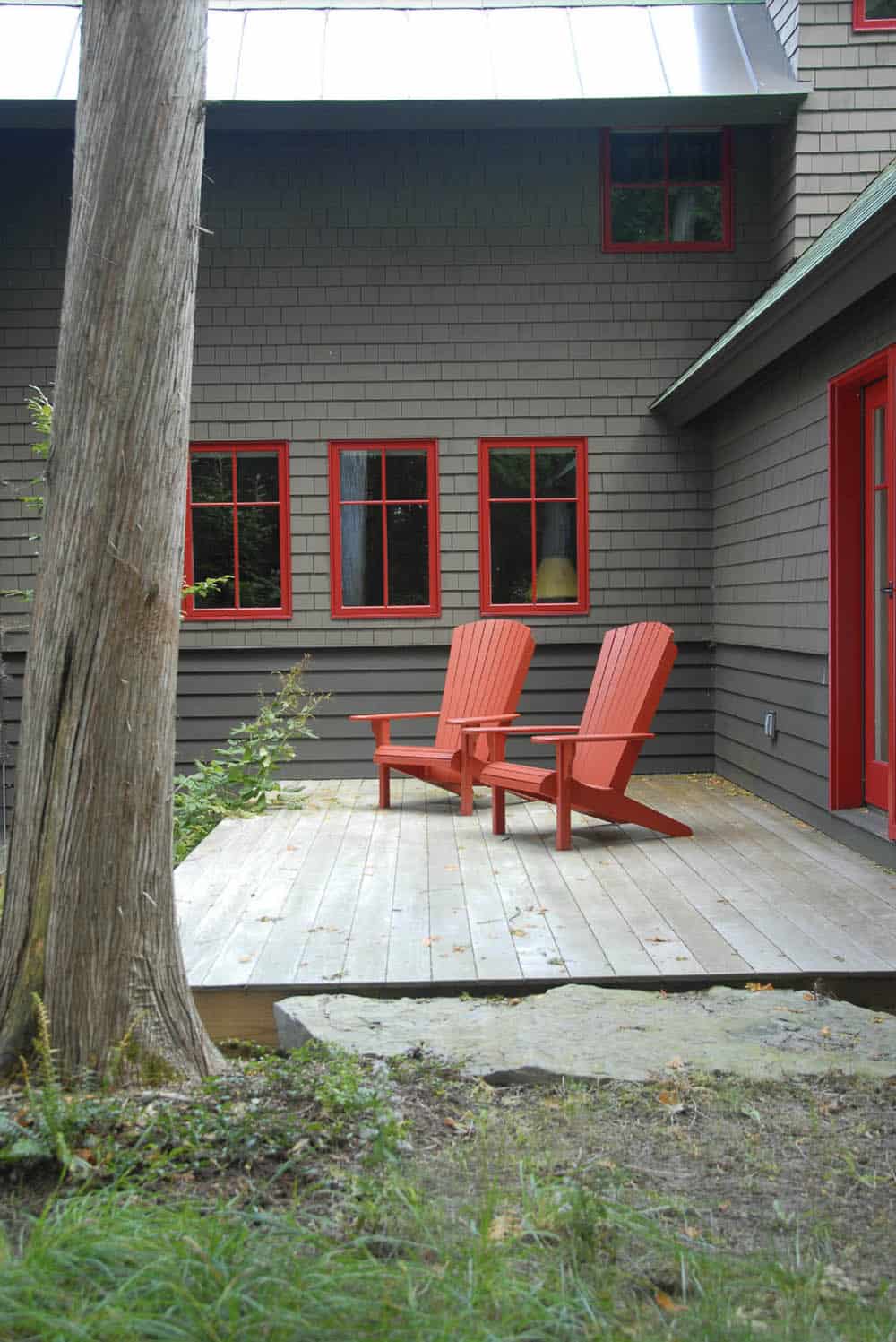 Adirondack seating on the back deck