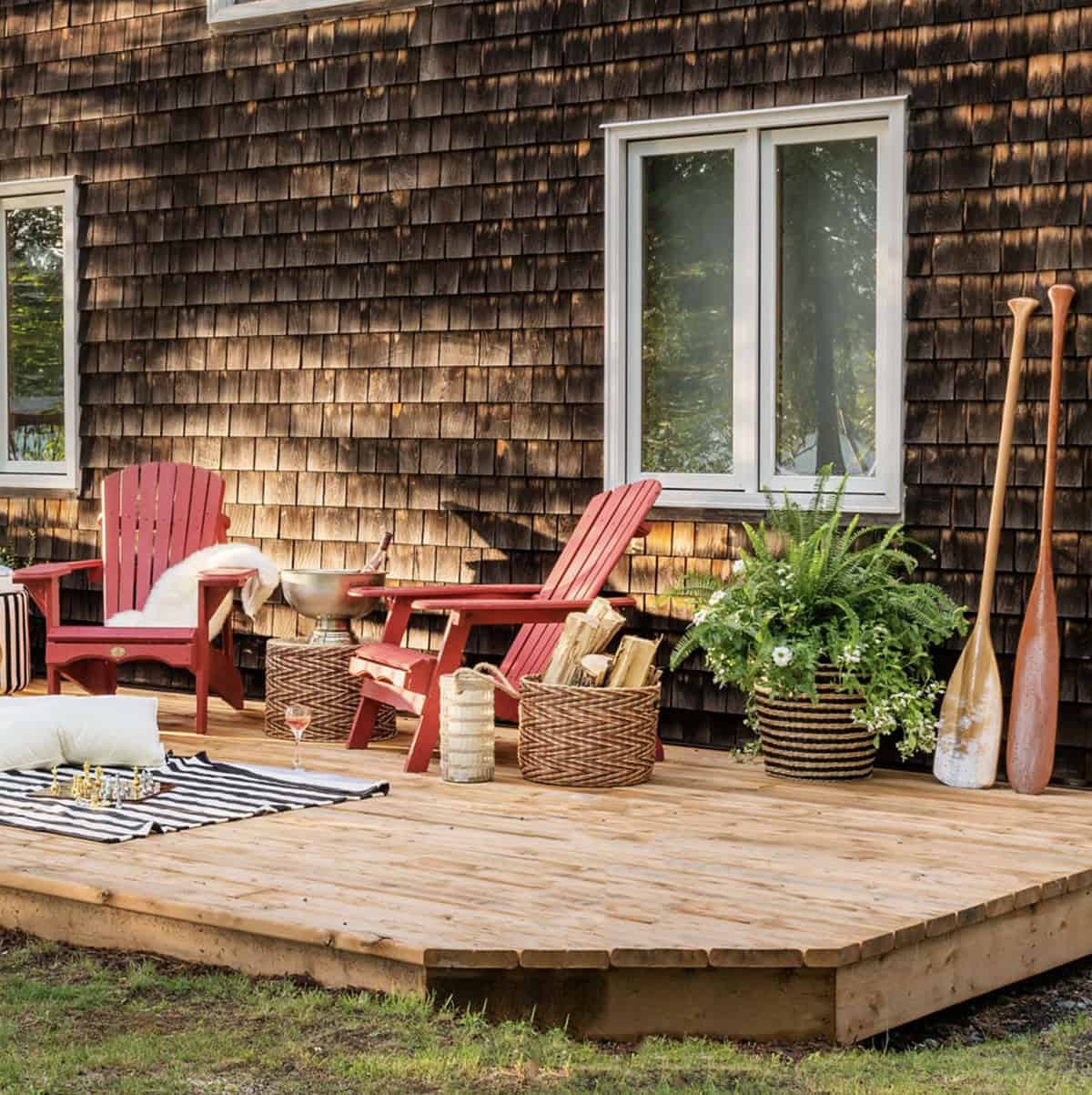 small backyard deck with a nautical vibe