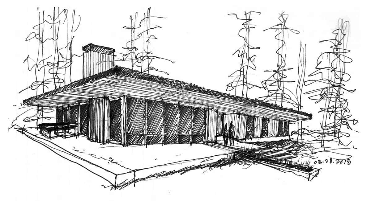 modern home sketch