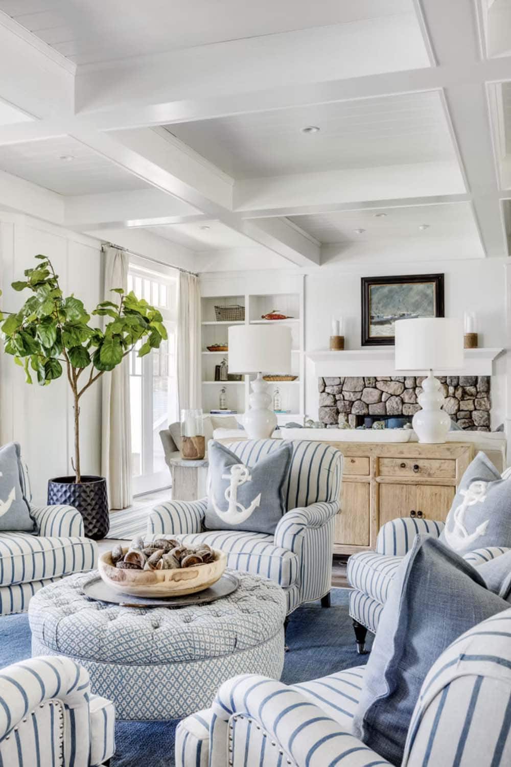 coastal style great room