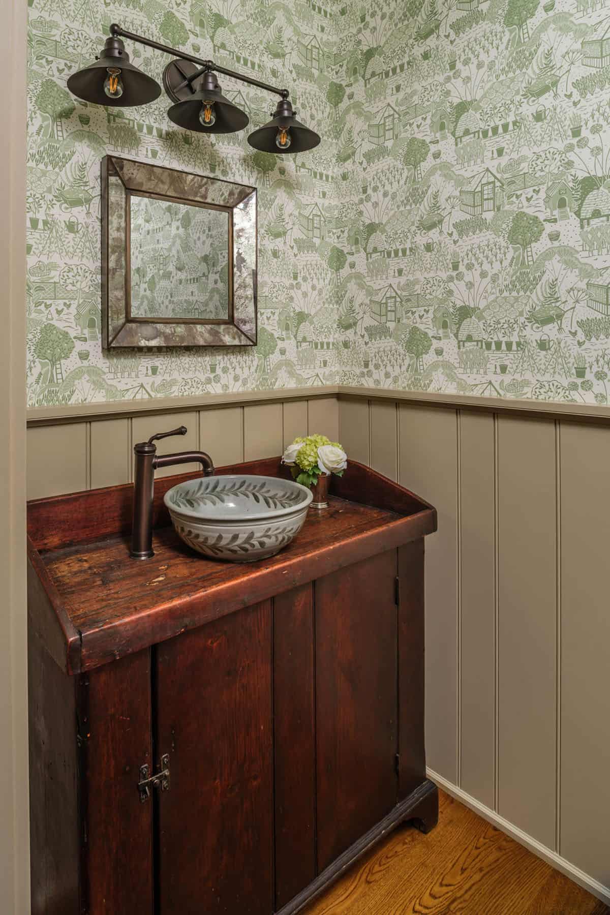farmhouse style powder room