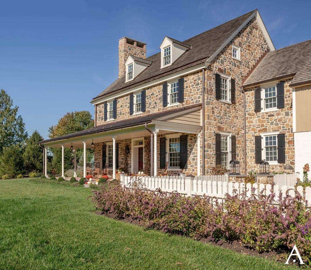 stone farmhouse home exterior