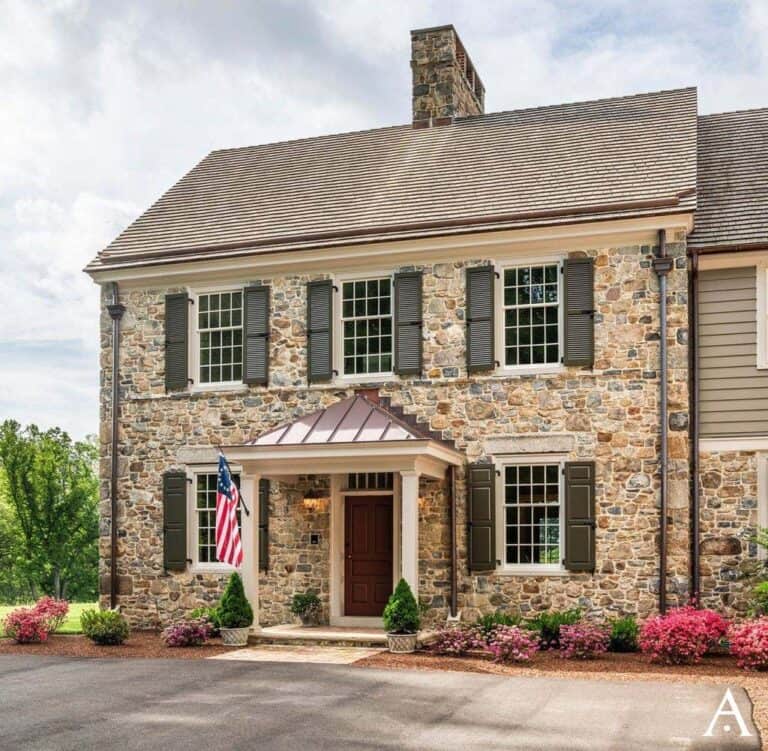Tour a stunning Pennsylvania fieldstone clad house in the Delaware ...