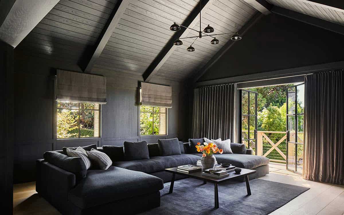 transitiional style family room