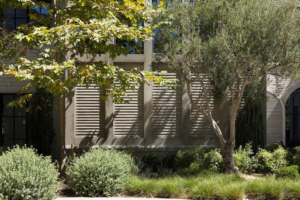 transitiional style home landscaping