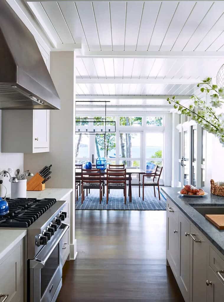 Tour this chic and inviting Shelter Island home with serene water views