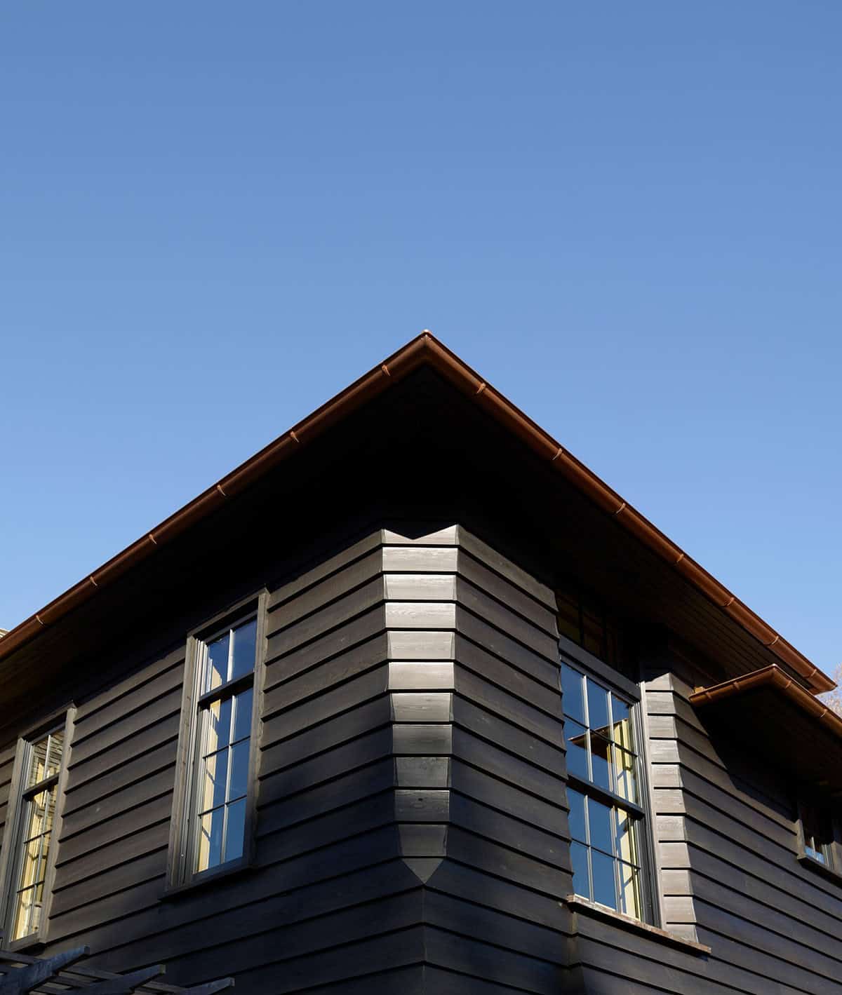 chalet-inspired lake house exterior