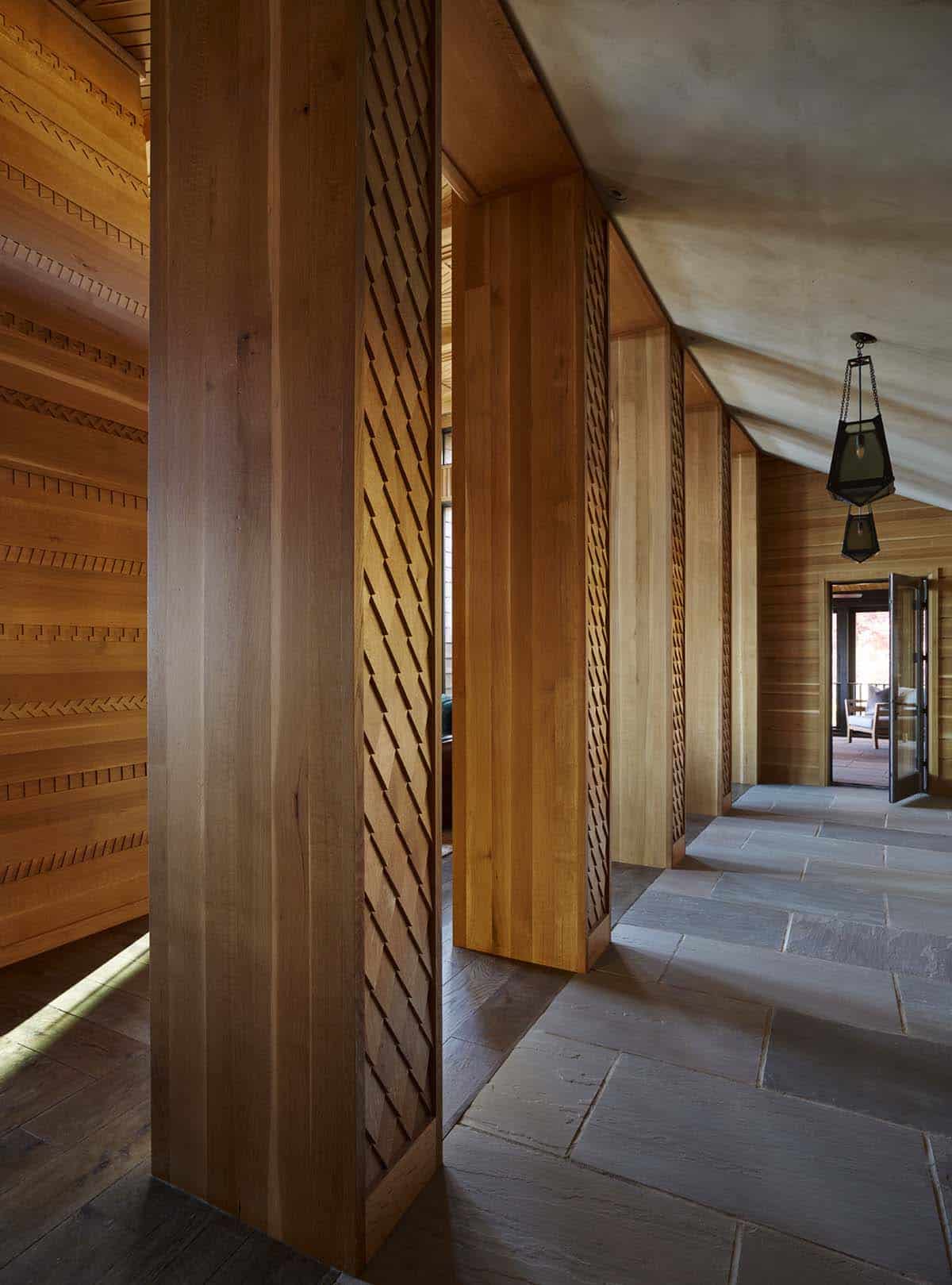 chalet-inspired lake house entry hall