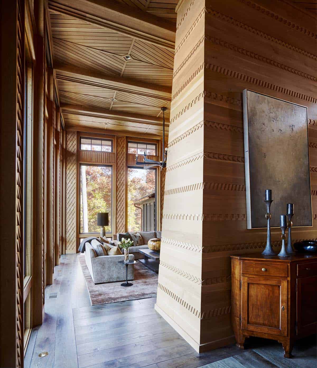 modern rustic hallway