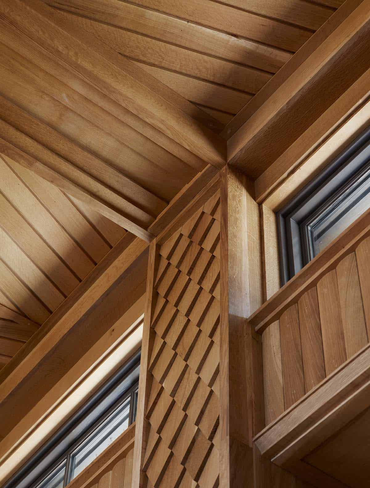 modern rustic living room wall and ceiling detail