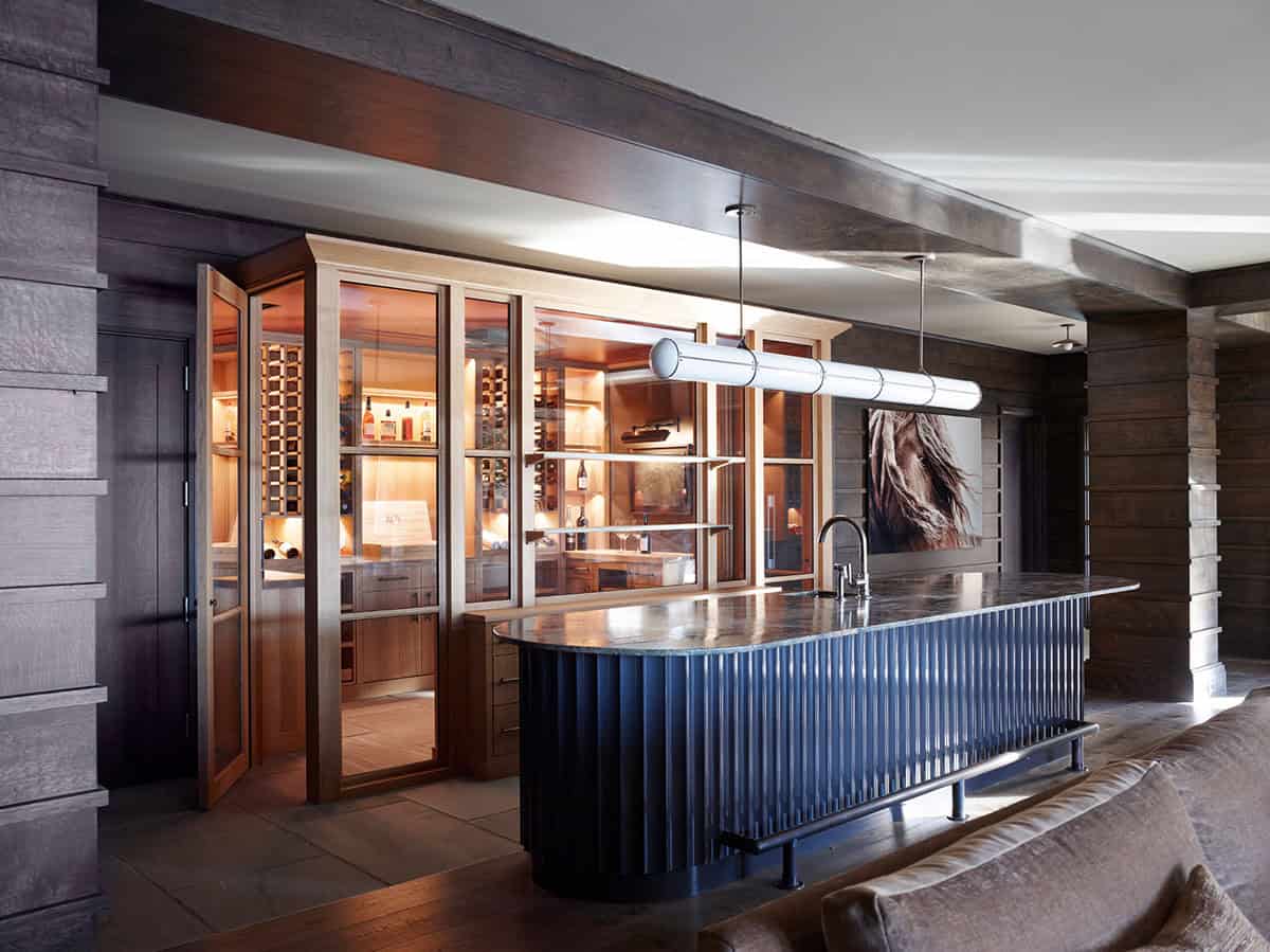 modern rustic home bar