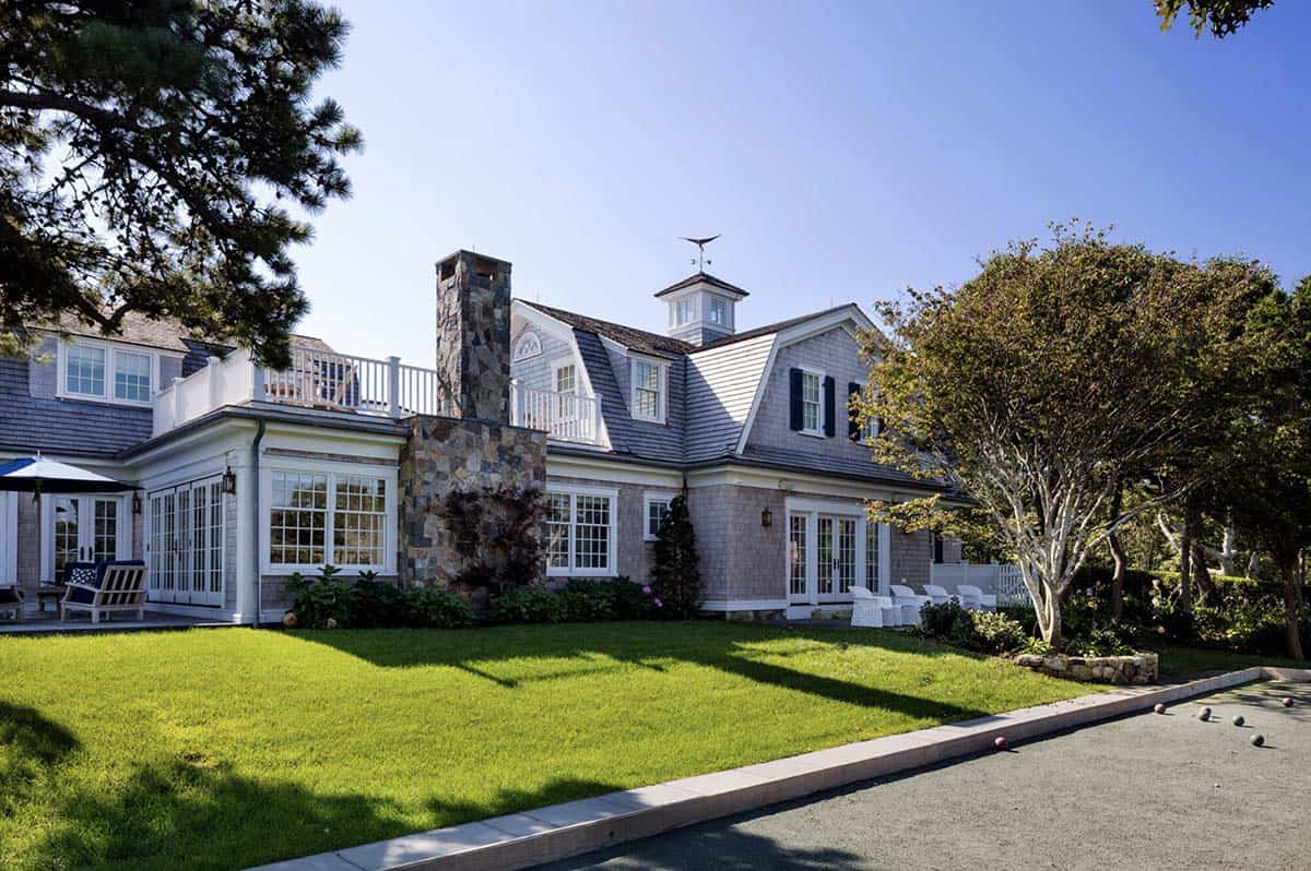 coastal gambrel shingle style home exterior
