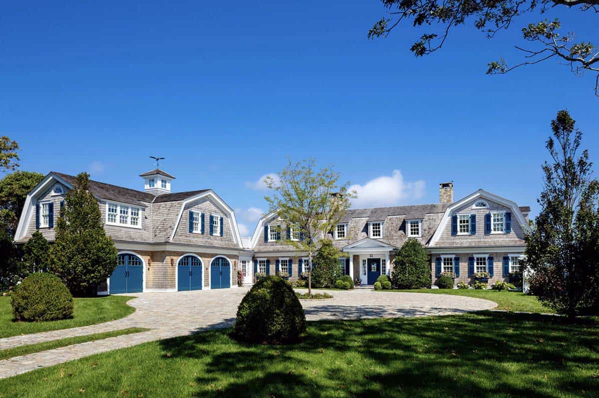 coastal gambrel shingle style home exterior