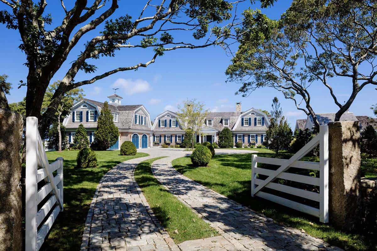 coastal gambrel shingle style home exterior