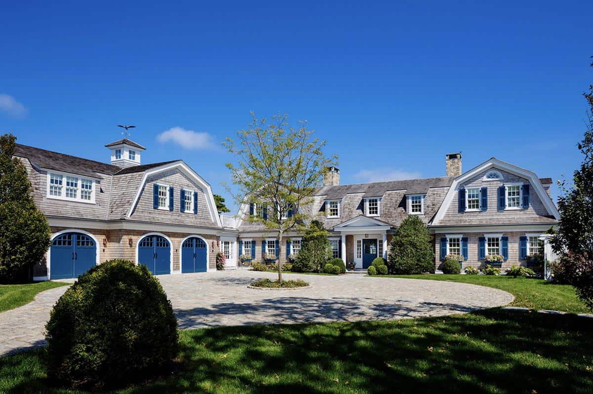 coastal gambrel shingle style home exterior