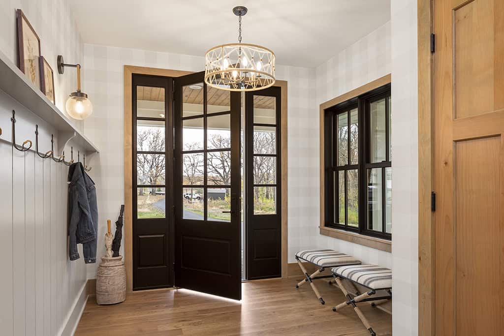coastal style lake house entry
