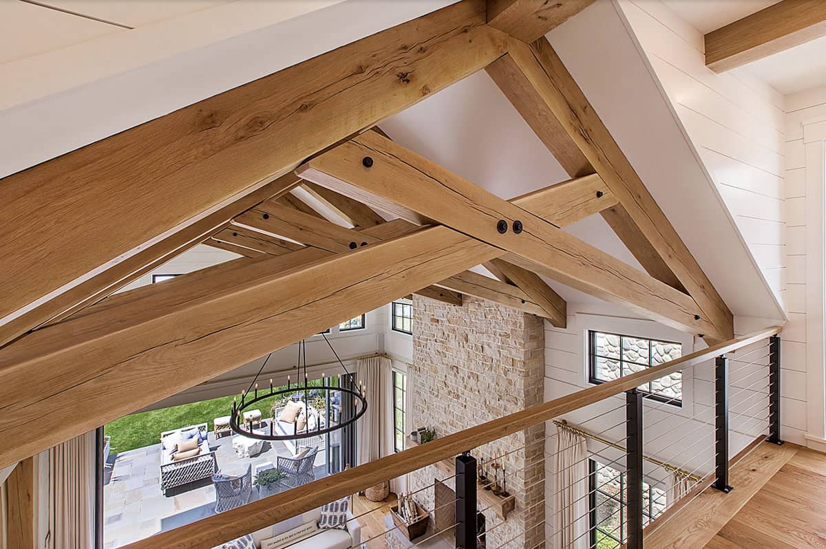 coastal style great room ceiling detail