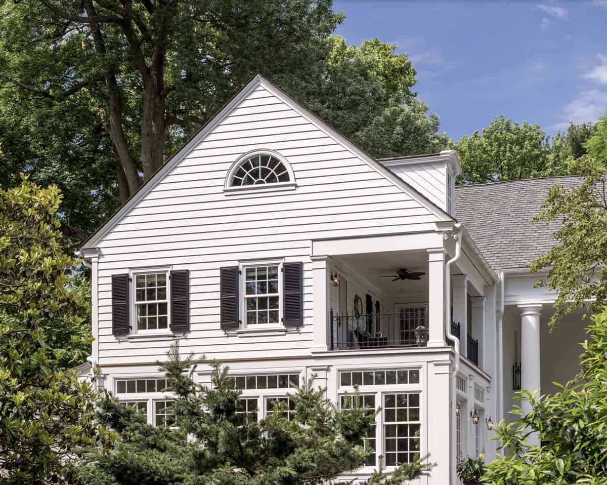 colonial-style farmhouse exterior