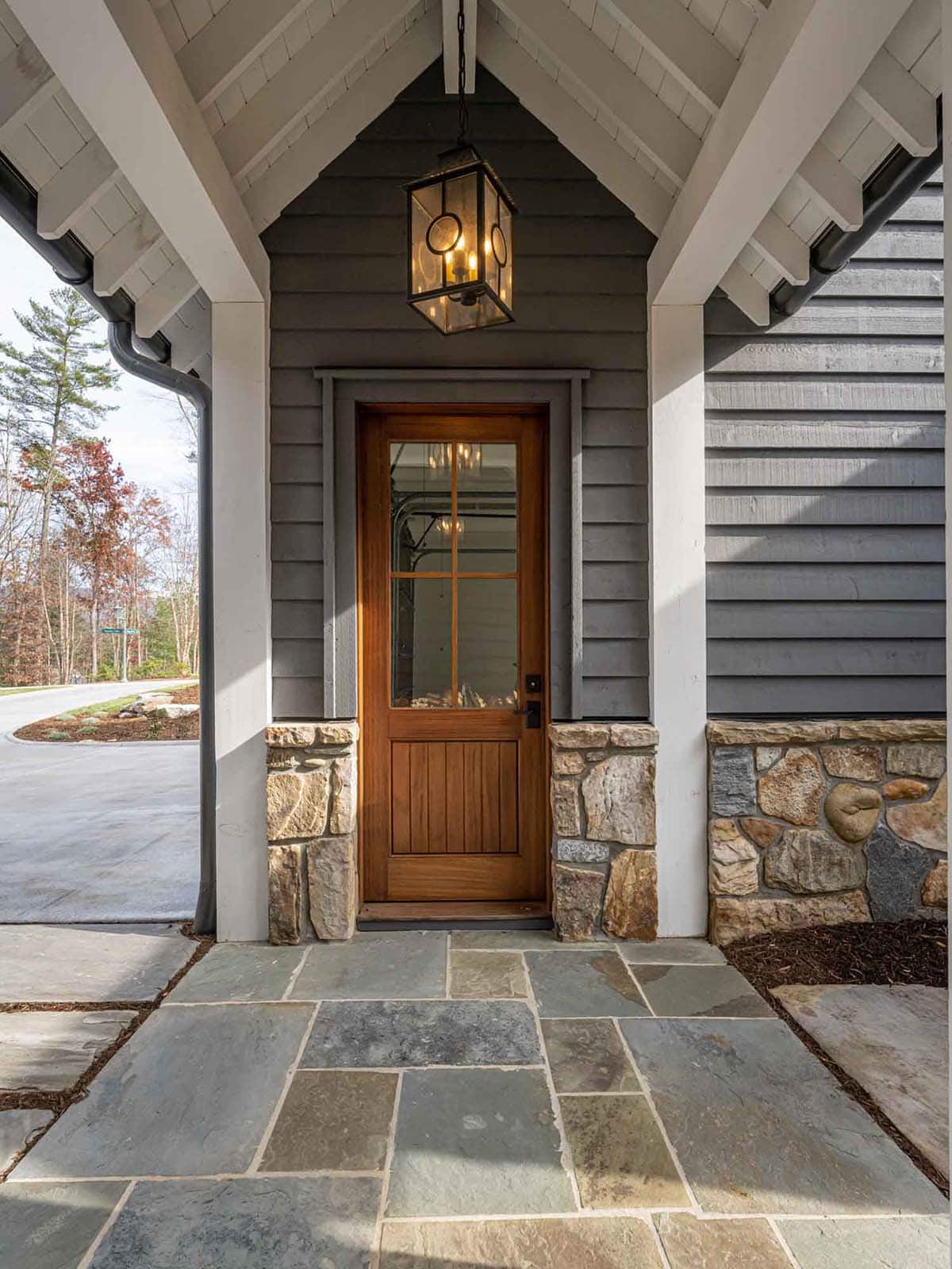contemporary farmhouse home exterior entry