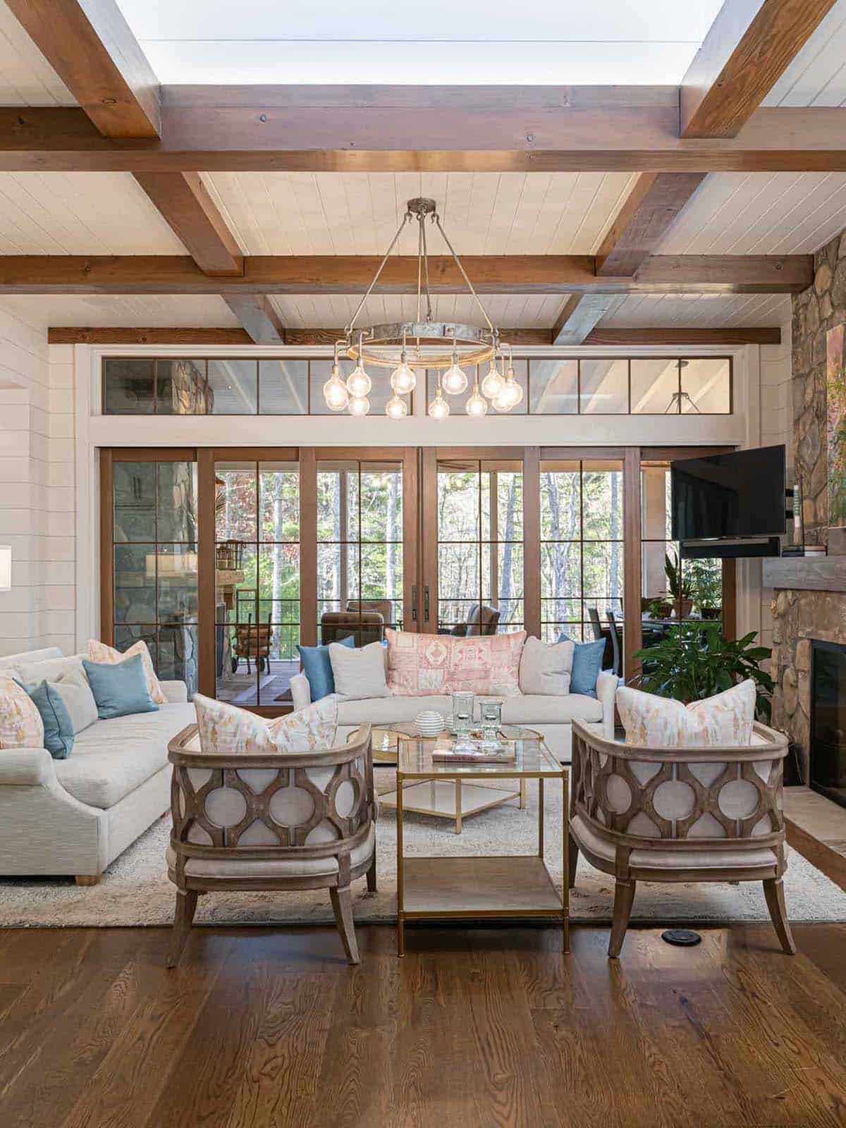 contemporary farmhouse style living room 