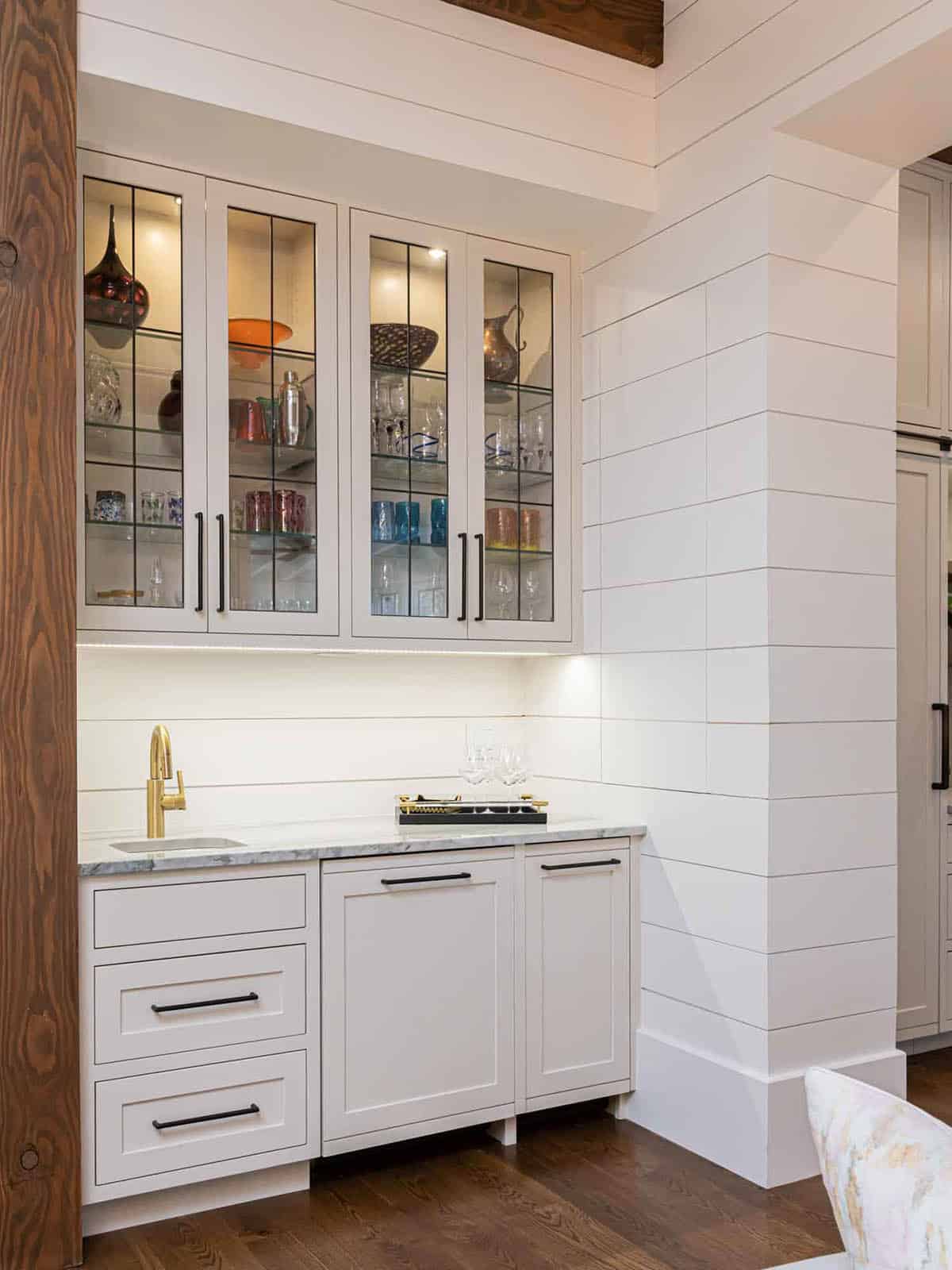 contemporary farmhouse style wet bar